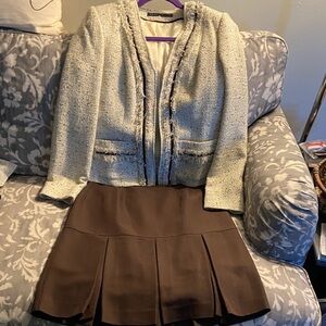 Perry Ellis Cream Tweed Blazer